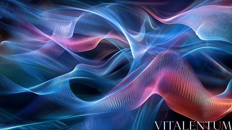 Glowing ribbons of color drift through a dreamy digital sky.