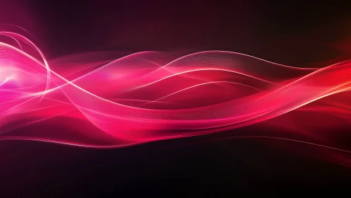 Luminous magenta light waves flow across a dark horizon.