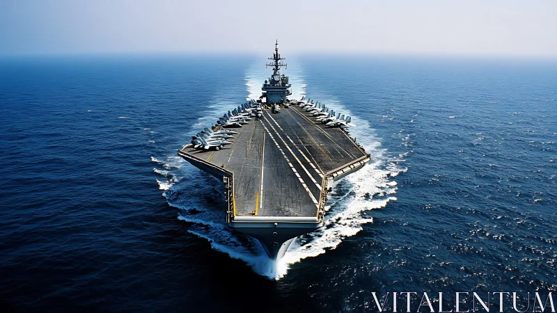 Steel runway carves bright white scars through open ocean