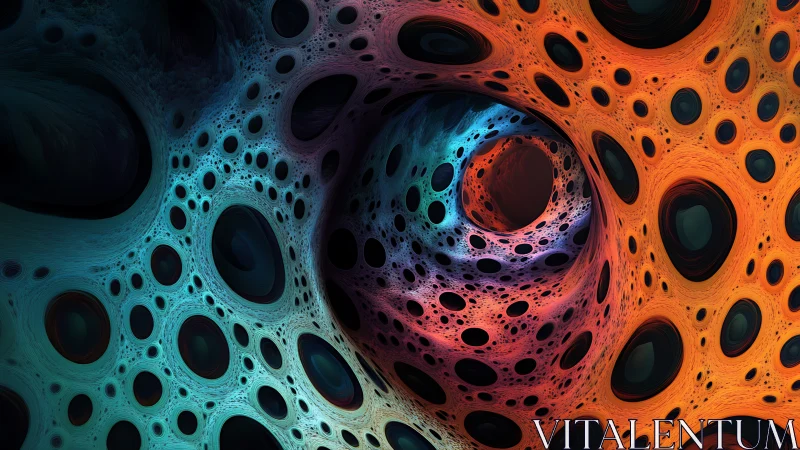 Fractal tunnel forms vivid perforated gradient vortex