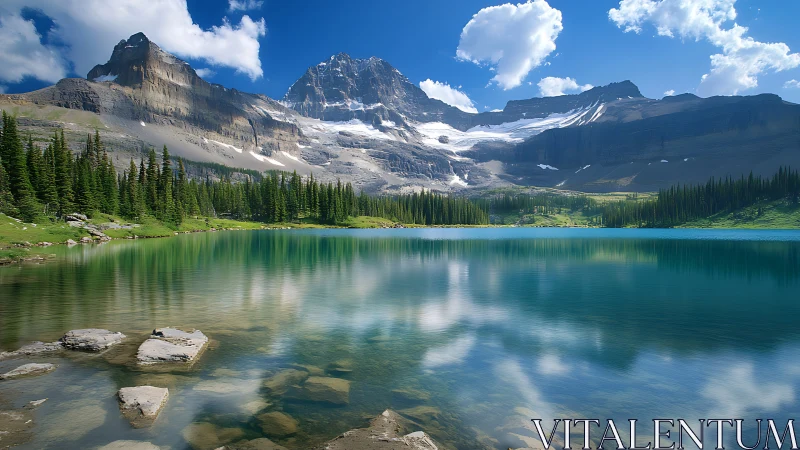 Mountain mirrors whisper sky-secrets into the emerald lake