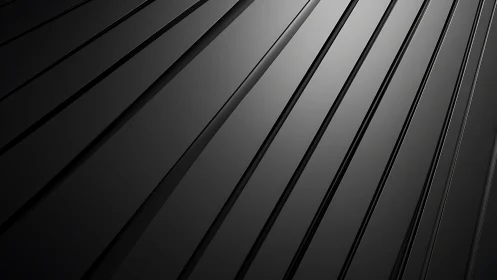 Oblique black metal panels form minimalist geometric abstraction