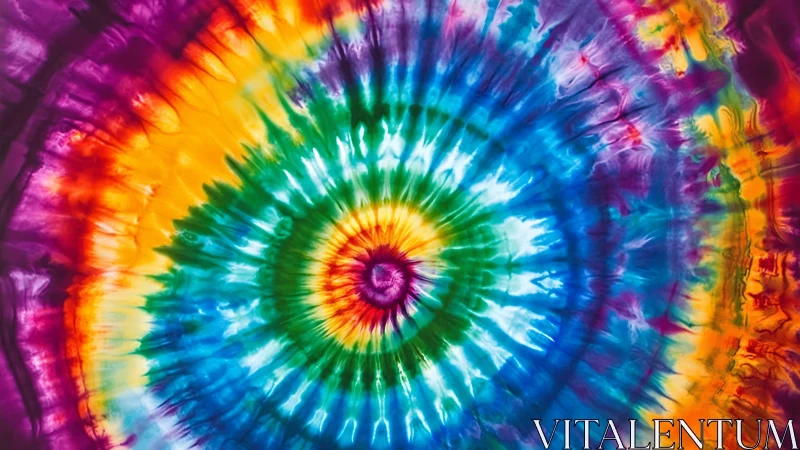Radial tie-dye spiral shows saturated chromatic diffusion pattern