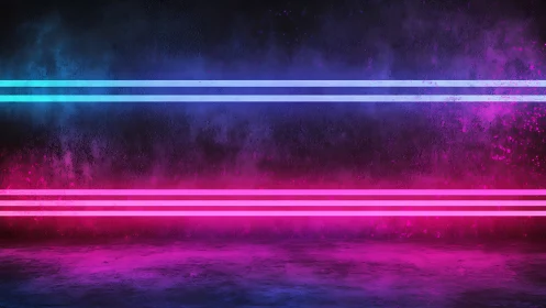 Neon horizon stripes ignite a moody ultraviolet dreamscape.