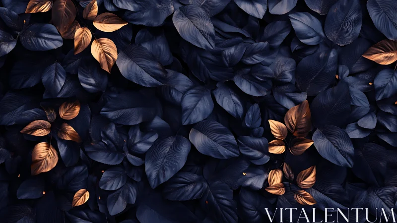 Midnight foliage glows with copper accents in lush contrast