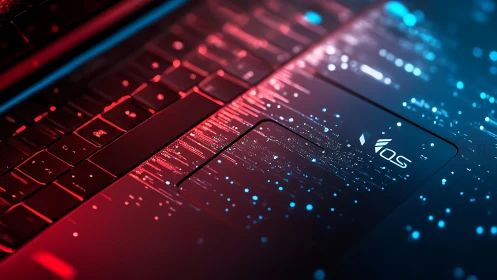 Glowing laptop keyboard celebrates data, light, and motion