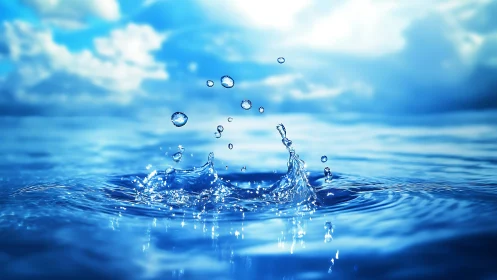 Gentle splash of blue water under a bright open sky.