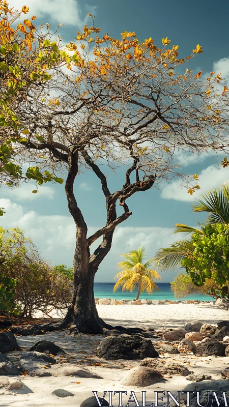 Sculptural Divi Tree Strikes a Pose on Paradise Beach