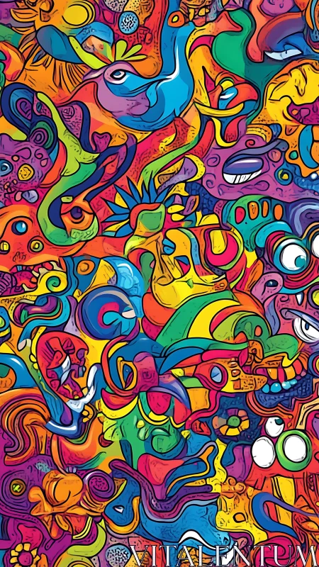 Colorful doodle universe where curious shapes play together.