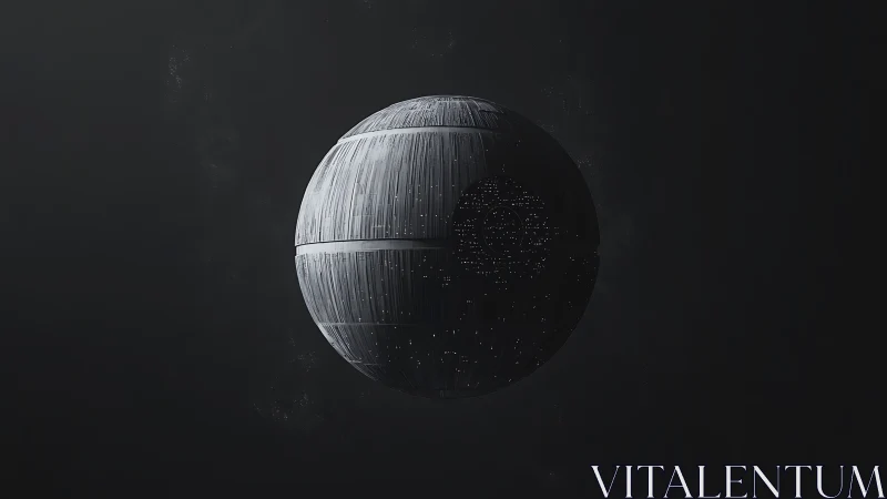 Mysterious sci fi sphere drifting quietly through space.