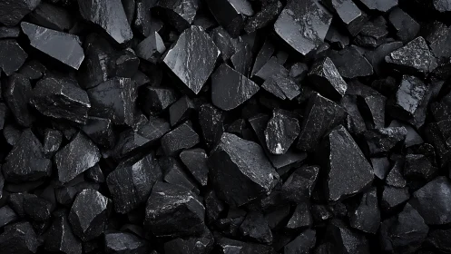 Gleaming black coal pieces revealing rugged hidden beauty.