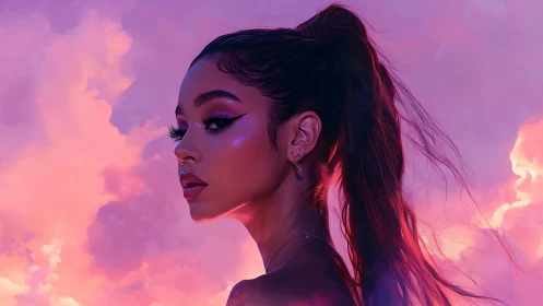 Dreamy dusk portrait of a skylit girl in glowing hues.