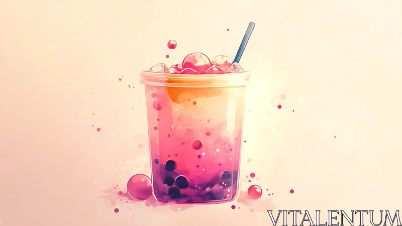 Colorful Bubble Tea Dream in Pink.