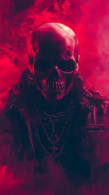 Crimson smoke reimagines a skull knight in molten leather.