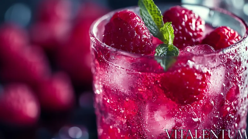Refreshing Raspberry Sparkle in a Chilled Glass.