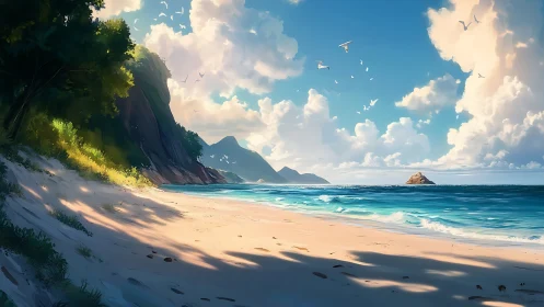 Serene Coastal Paradise with Dramatic Cliffs and Turquoise Waters