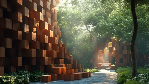 Carved Corridors: Where Timber Giants Whisper to the Forest.