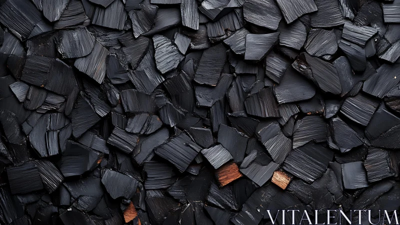 Close-up of Charcoal Chunks with Rich Texture and Dark Tones.
