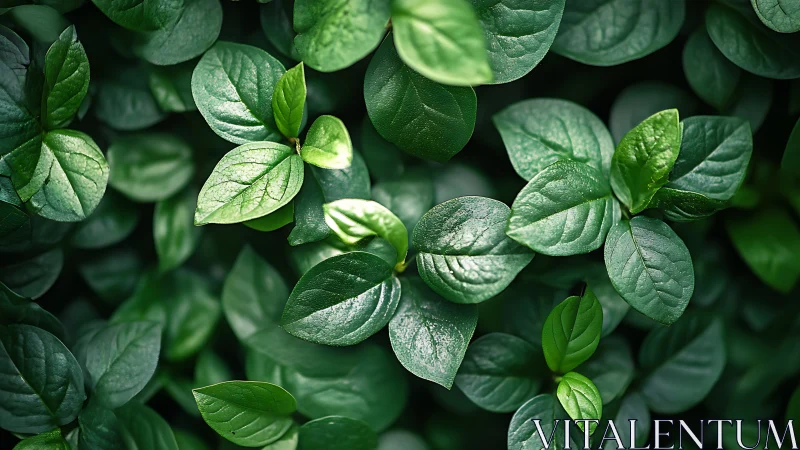 Green leaves form dense, evenly lit foliage surface