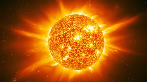 Blazing sun erupts in vivid solar flares against deep space