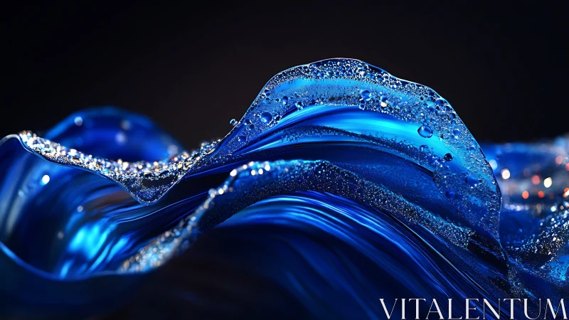 Glistening blue waves roll in gentle, luminous ribbons of light