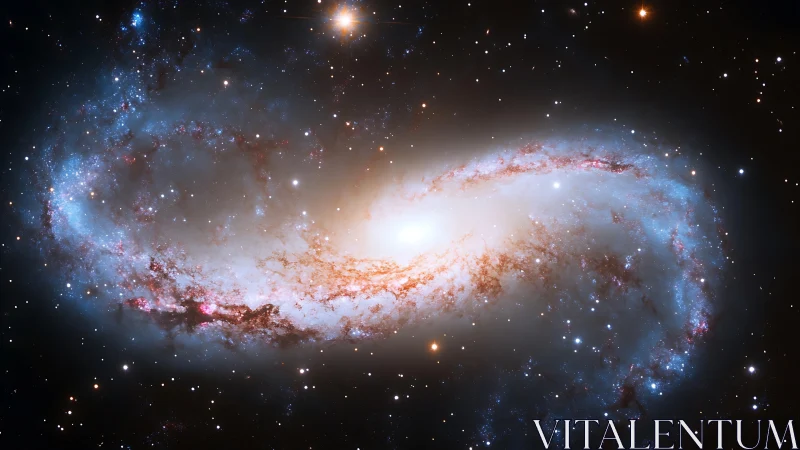 Gentle spiral galaxy glowing softly in the quiet dark sky.