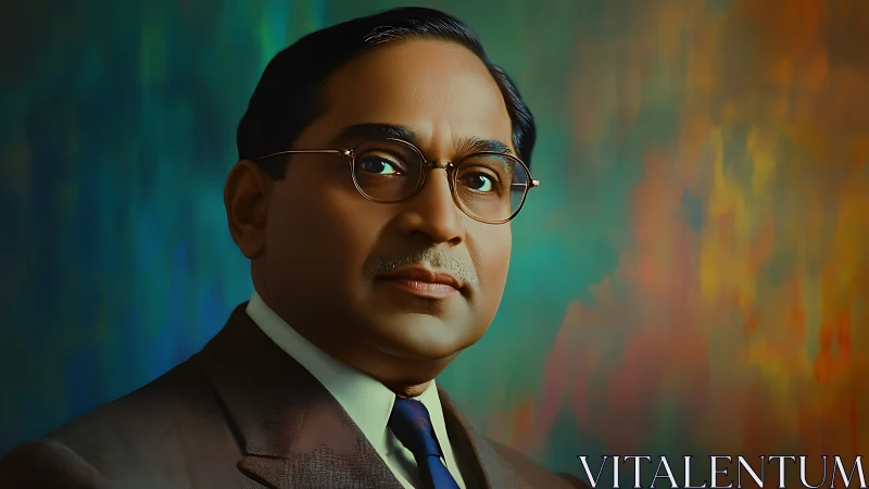 Digitally rendered male portrait with smooth gradients and bokeh background