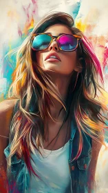 Chromatic portrait studies mirrored lenses and dynamic brushwork