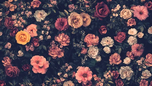 Dark Garden Dreams: Moody Blooms in Warm Hues.