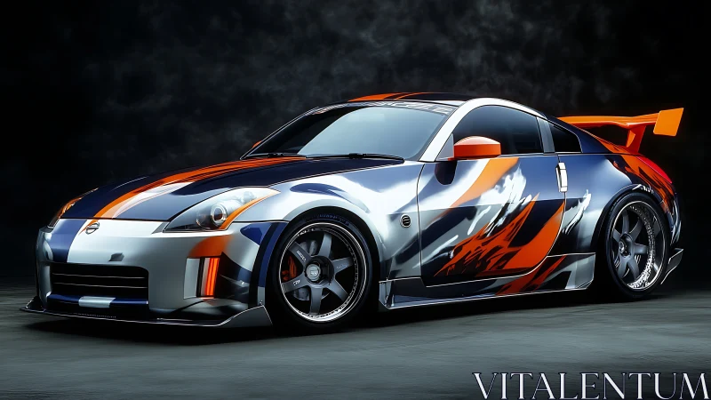 Bold custom sports car glowing with street racing style.