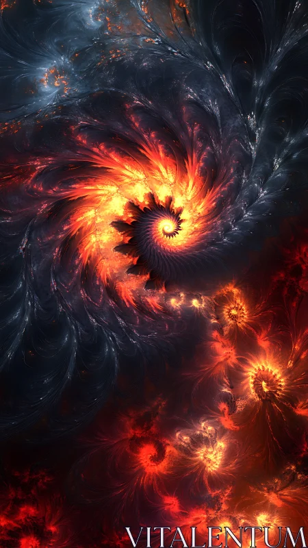 Solar storm spirals ignite a cosmic inferno bloom.