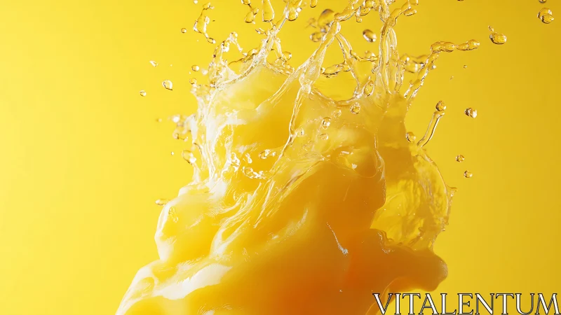 Vibrant yellow liquid splash captured in crisp high-speed motion
