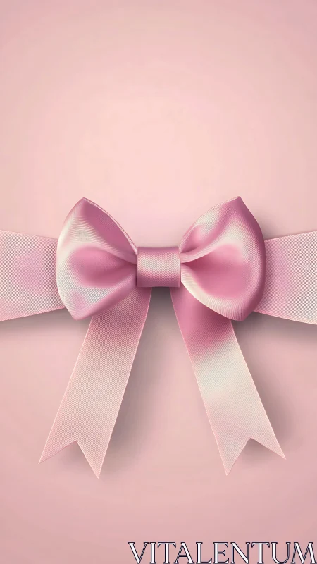 Ribboned Elegance: Pink Bow Against Soft Gradient.