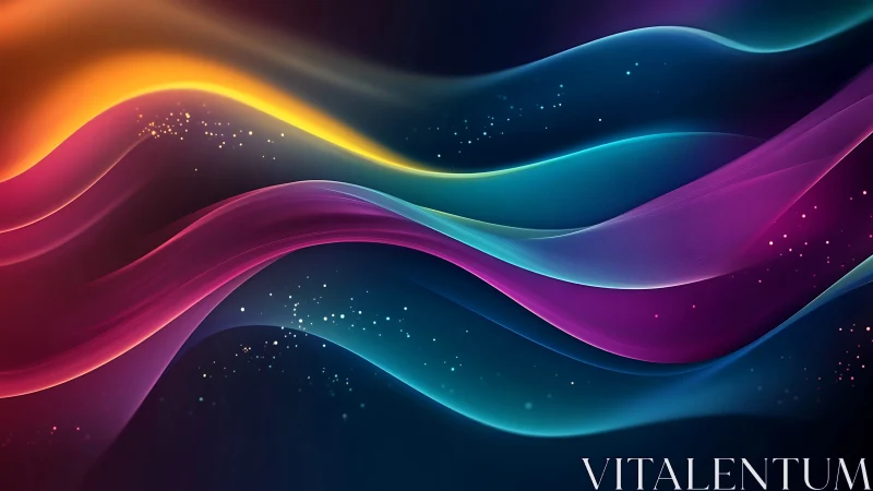 Soft cosmic ribbons of color drifting through night space.