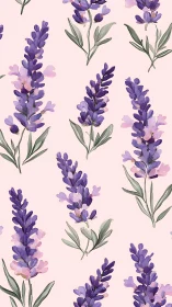 Lavender Botanical Pattern with Soft Purple Blooms