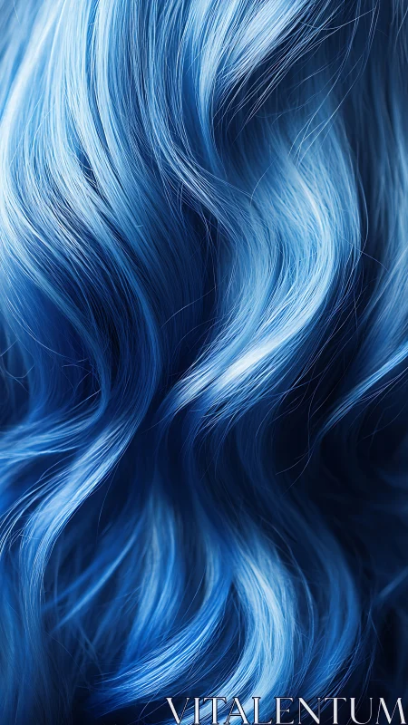 Electric sapphire waves of flowing blue fantasy hair.