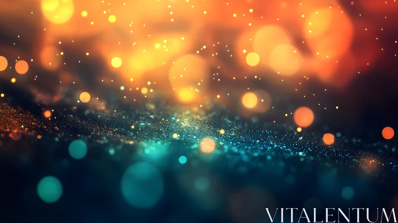 Abstract bokeh lights with sparkling glitter in vibrant colors.