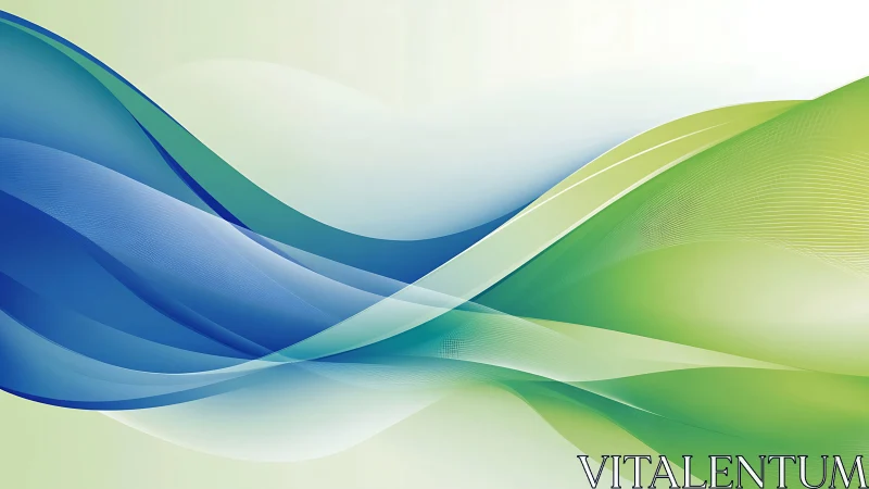 Calming blue and green waves flowing in soft harmony.