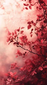 Crimson branches quietly rehearse autumn’s soft sunrise