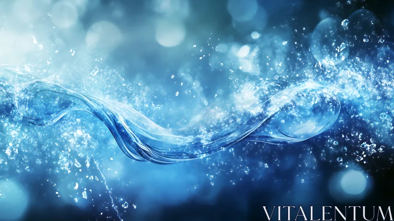 Curved high-turbulence water stream forms luminous infinity loop