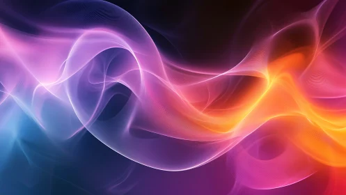 Abstract gradient light waves in multicolor digital field.