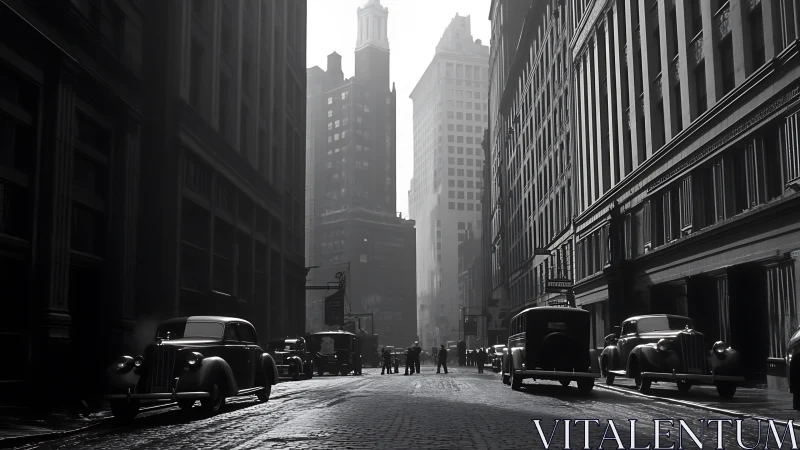 Morning fog lets vintage city shadows quietly rehearse