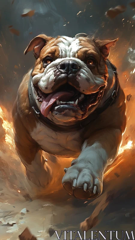 Heroic bulldog charges through fire with fierce determination