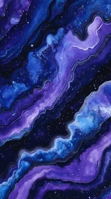Celestial rivers of violet and blue drift softly through space
