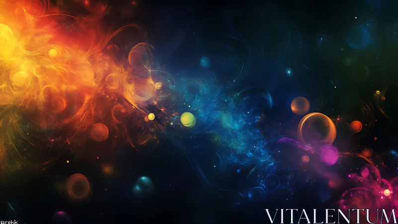 Chromatic nebular turbulence with luminous particle vortices.