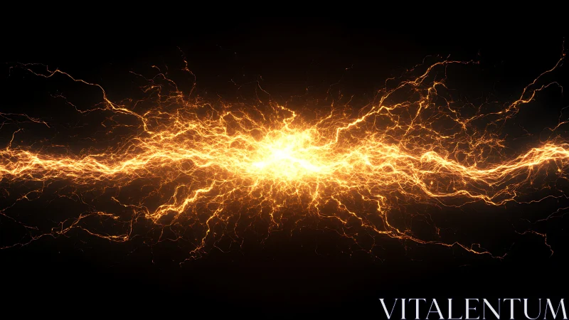 Golden Lightning Surge Across Darkness.