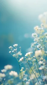 Delicate Blooms Dancing Against Turquoise Infinity.