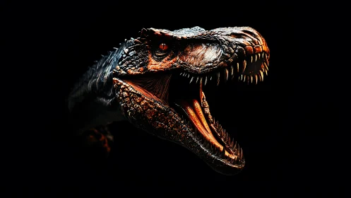 Primordial thunderjaw roars from the velvet dark.