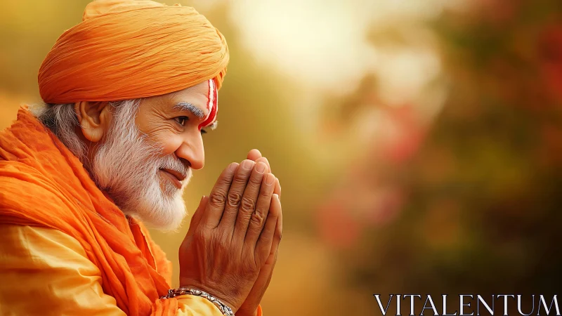 Warm-hearted elder greeting the day with gentle gratitude.