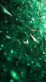 Emerald crystal shards catch directional studio light perfectly.
